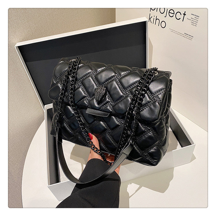 Single-shoulder crossbody bag a versatile diamond-patterned women’s for daily