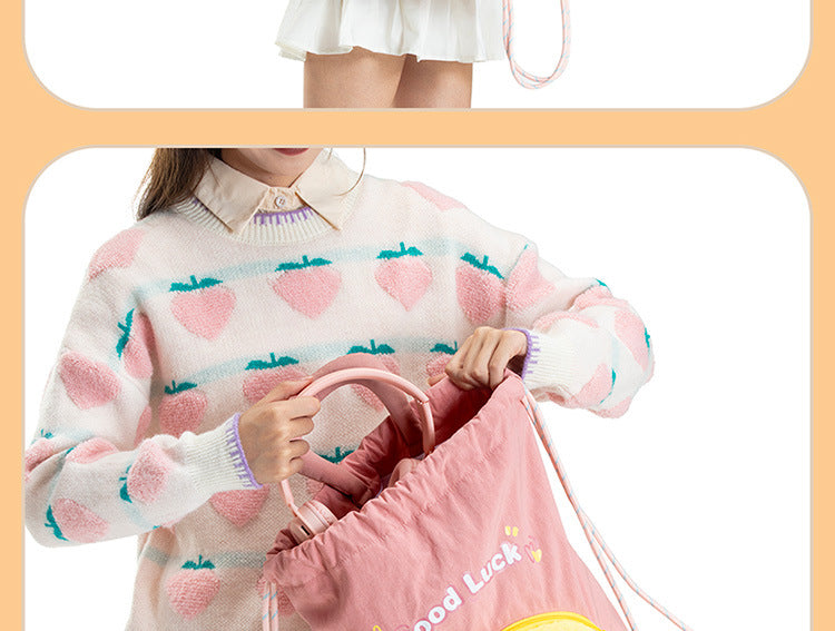 Mousse Rabbit Cartoon Backpack Drawstring Lightweight Plush Backpack Girly Heart Ugly Cute School Bag Cross-Border Foreign Trade Cloth Bag http://detail.1688.com/offer/964264265508.html