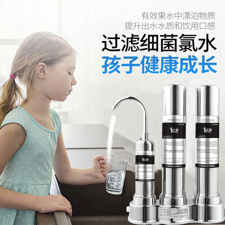 Yikai Steve Household Kitchen Filter Stainless Steel Countertop Direct Drinking Water Purifier Faucet Filter