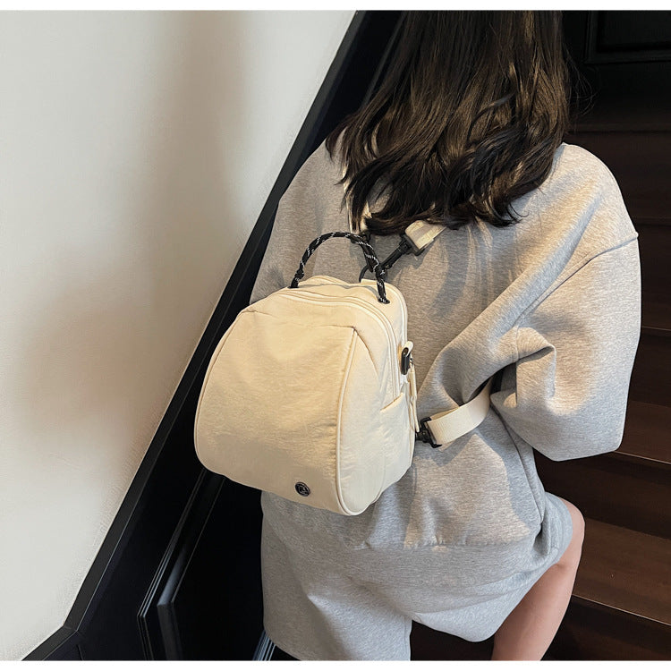 Cross-Border New Japanese Style Shell Small Backpack for Women, Commuting Versatile Crossbody Shoulder Bag, Fashionable Casual Mini Backpack