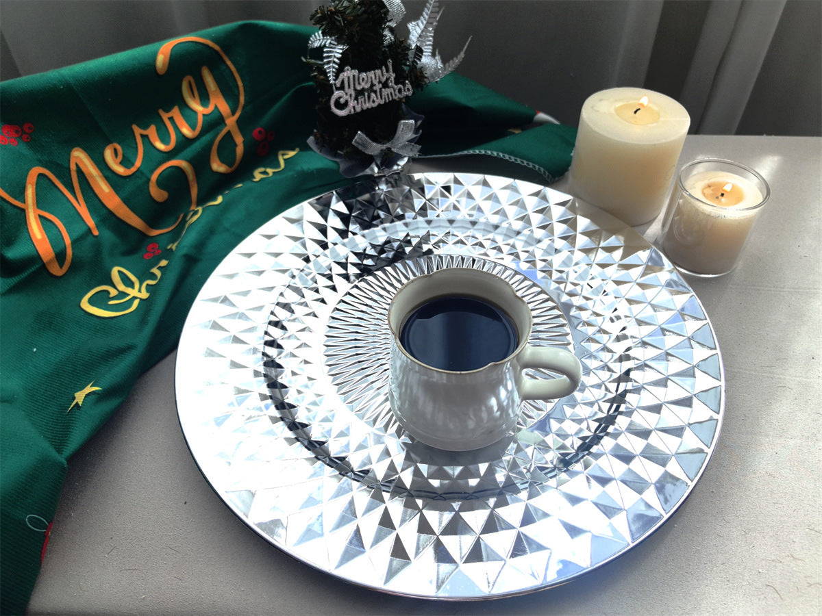 Foreign Trade charger plates Diamond-shaped Plate Western Restaurant Dinner Party Dining Tray Christmas Party Decoration Mat Tray