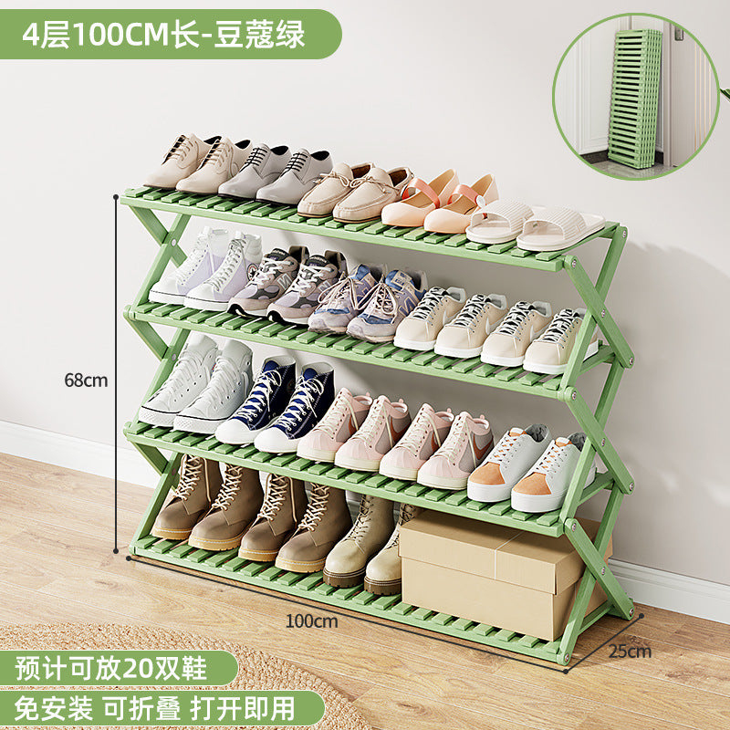 Shoe Rack Multi-layer Household Folding Doorway Storage Shoe Rack Dormitory Space-saving Simple Layered Partition Shoe Rack