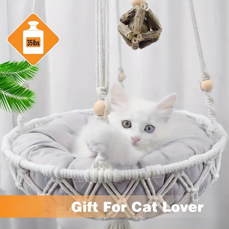 Four Seasons Mesh Cat Bed Pet Cat Bed Semi-Enclosed Cat Nest Handwoven Cotton Rope Indoor Home Supplies Wholesale