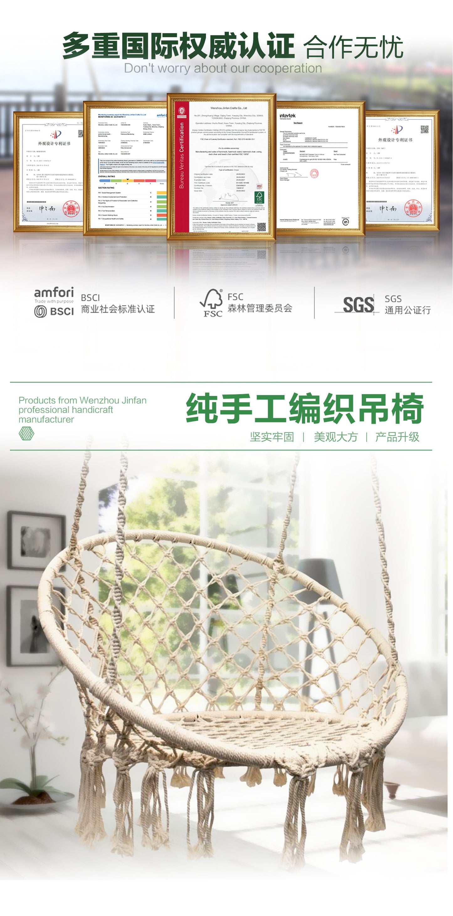ins Nordic Style Tassel Hanging Chair Handwoven Hanging Basket Cotton Rope Swing Outdoor Hammock Balcony Cradle Chair Wholesale