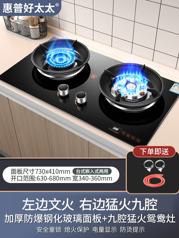 Wholesale High Power Nine-Burner Intense Flame Gas Stove Household Dual Burner Built-in Dual-use Gas Stove Natural Gas Dual Burner
