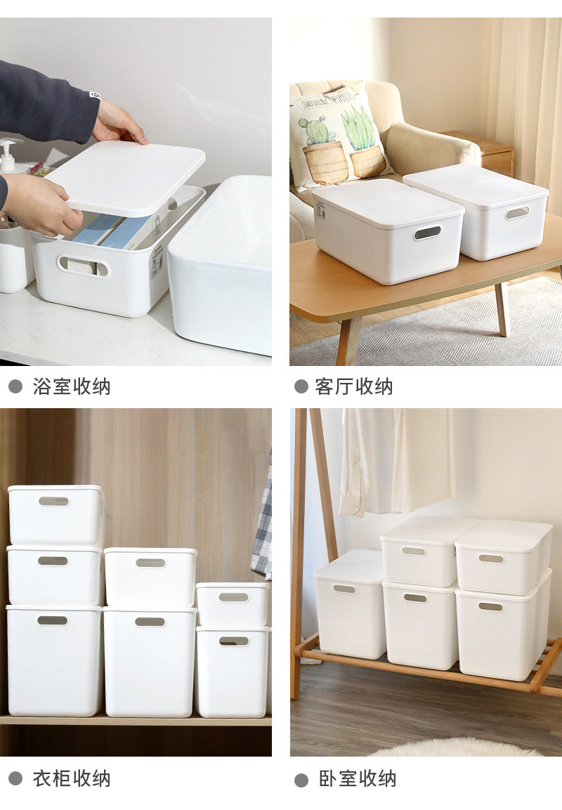 Storage Box Wholesale Storage Box Office Desktop Covered Dustproof Organizing Box Wardrobe Living Room Kitchen Storage Box