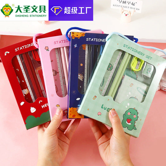 Children's Stationery Set Elementary School Student Reward Small Gift Pencil Six-Piece Set Back-to-School Season Learning Supplies Stationery Wholesale http://detail.1688.com/offer/812439578197.html