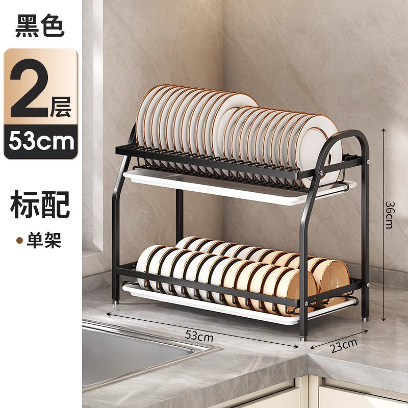 Cross-Border Kitchen Storage Rack Multi-Functional Bowl Dish Plate Knife Rack Chopstick Organizer Household Countertop Multi-Layer Draining Rack