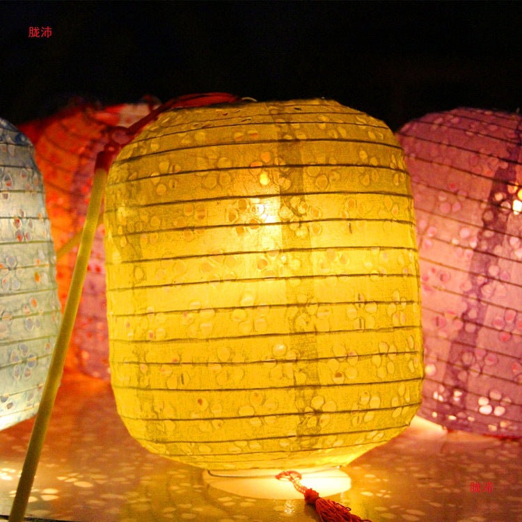 Children's Dance Lantern Festival Stall Handheld Glowing Winter Melon Hollow Paper Lantern Hanfu Photography Prop Ancient Style Lantern