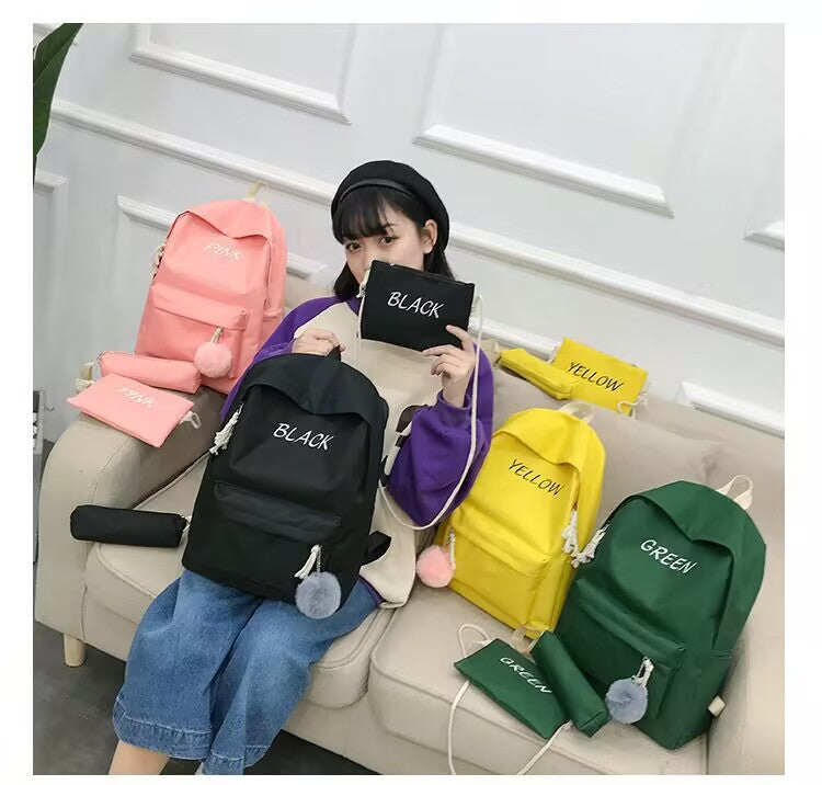 Three-piece Backpack Set New Korean Version Fashionable Backpack for Primary and Secondary School Students Large Capacity Unisex Travel Bag http://detail.1688.com/offer/940937569372.html