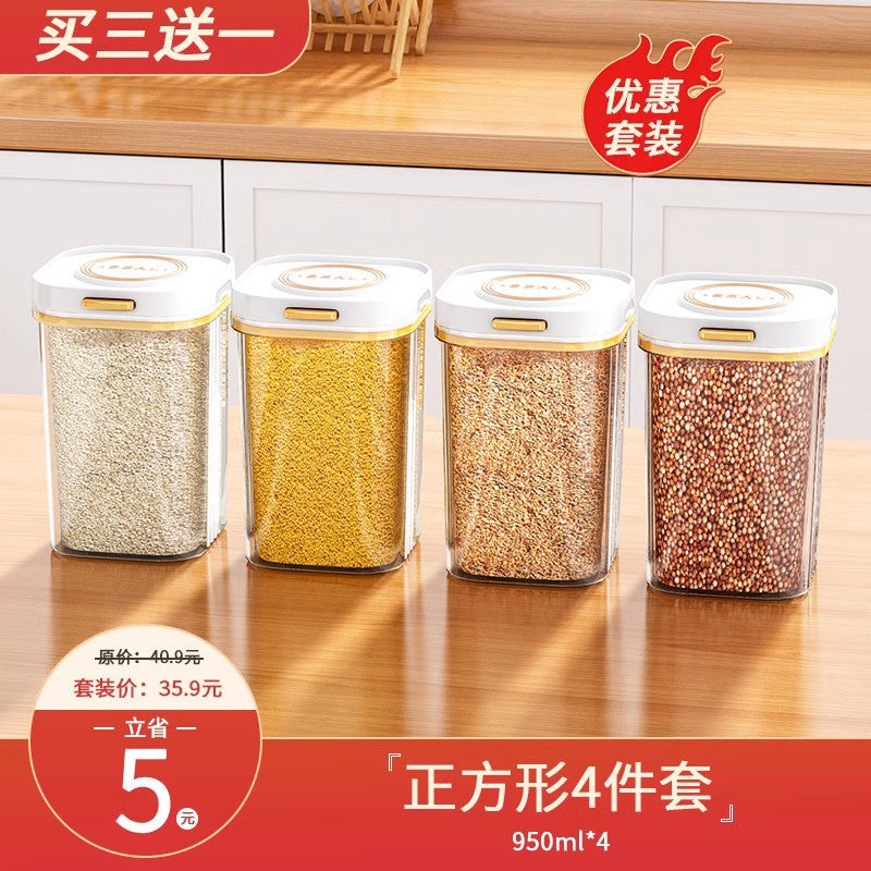 Sealed Jar for Dried Fruits, Spices, Grains, Refrigerator Fresh-Keeping Storage Box, Kitchen Food-Grade Beans, Noodles Storage Jar