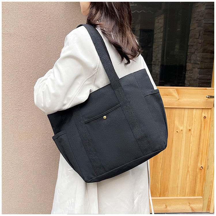 Large Capacity Tote Canvas Bag for Work and Going out Good-looking Commuter's All-Matching Art Student Book One Shoulder Bag Bag
