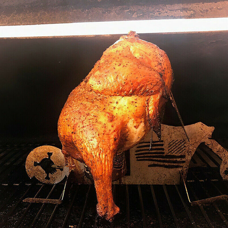 Chicken Stand Motorcycle BBQ Motorcycle Chicken Grill Stainless Steel BBQ Rack BBQ Stand