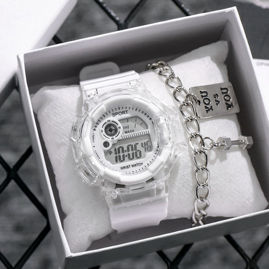 High-Value Electronic Watch for Female Students, Multi-Functional Sports Watch with Alarm Clock, Luminous, Waterproof, Trendy Personality for Middle School Boys