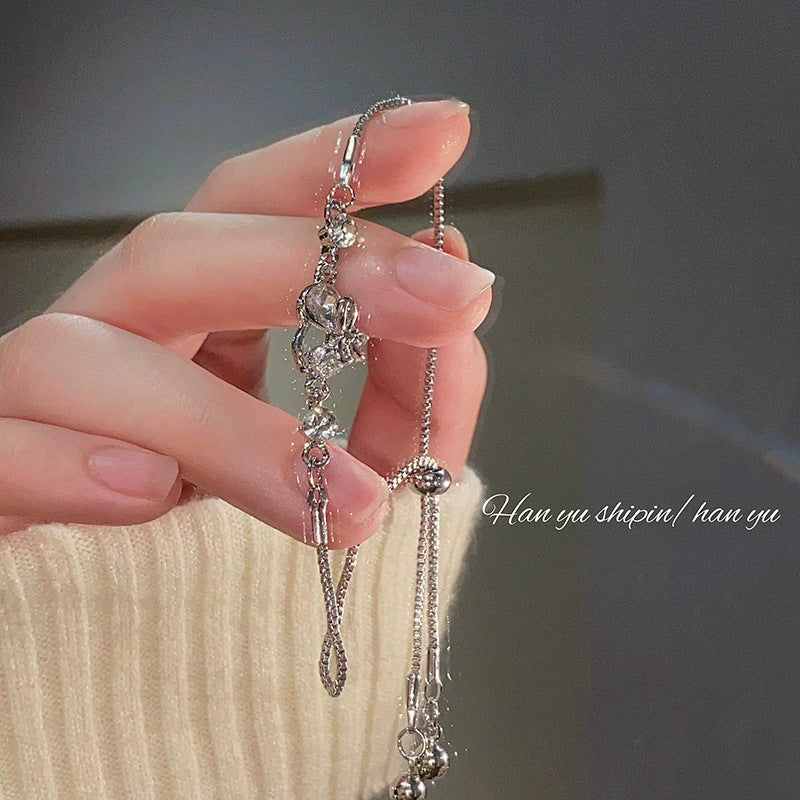 Korean Versatile Pearl Bracelet for Women ins Niche Style High-End Titanium Steel Bracelet Couple Bracelets Wholesale