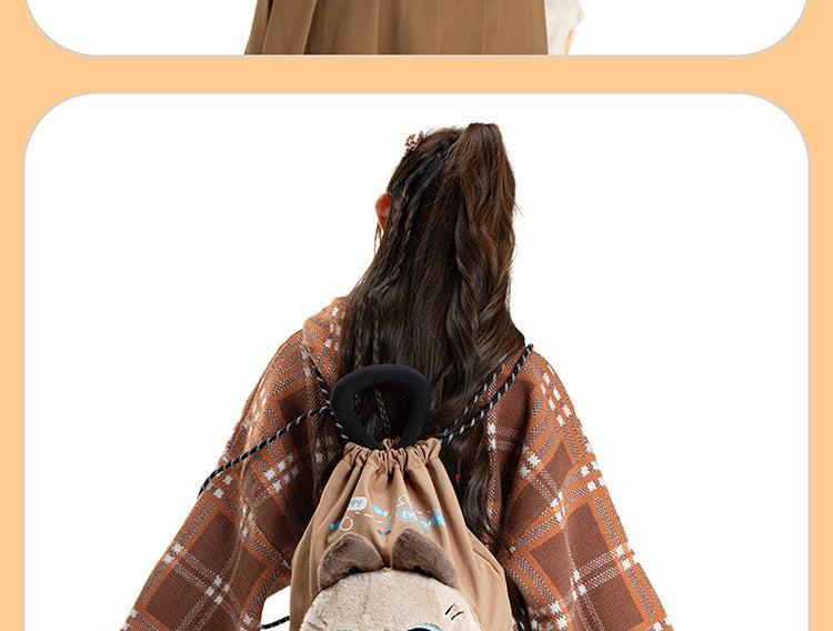 Mousse Rabbit Cartoon Backpack Drawstring Lightweight Plush Backpack Girly Heart Ugly Cute School Bag Cross-Border Foreign Trade Cloth Bag http://detail.1688.com/offer/964264265508.html