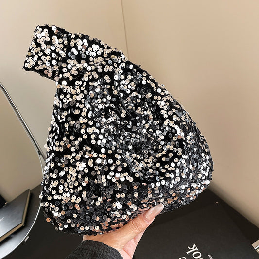 Fashion New Trendy Bag Niche Design Sequin Underarm Bag Trendy Niche Style High-End Single Shoulder Handbag