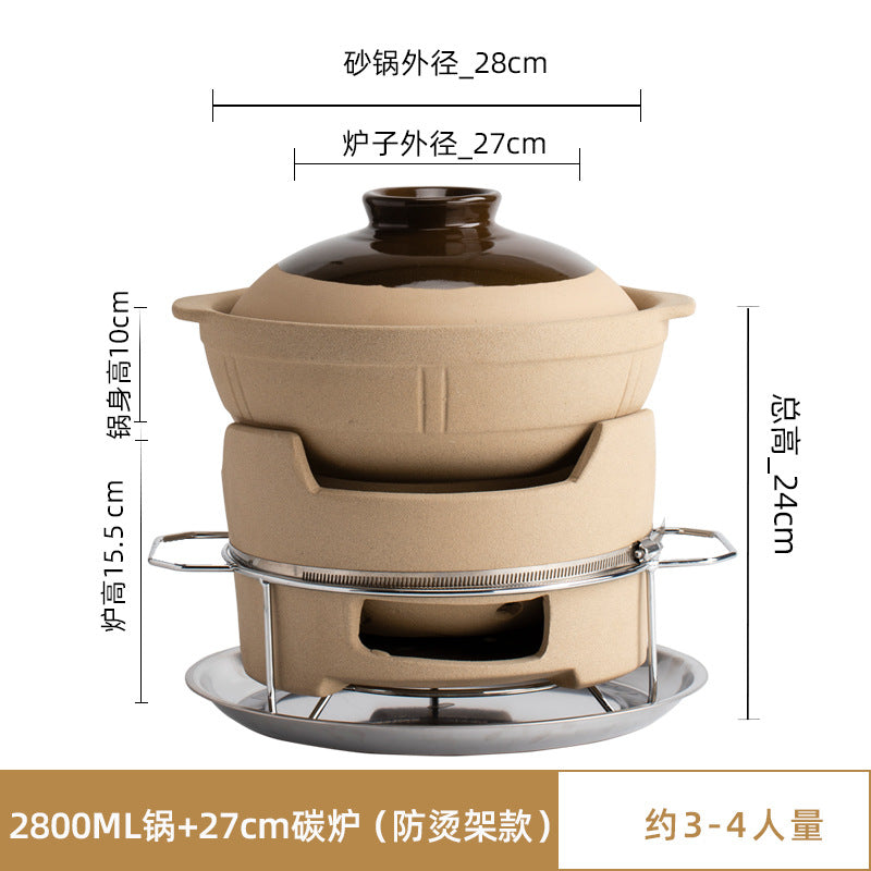 Traditional Edge-Burning Stove Charcoal Stove Clay Pot Commercial Cantonese Style Charcoal Stove Hot Pot Outdoor Surrounding Stove Tea Brewing Barbecue Hong Kong Style Clay Stove