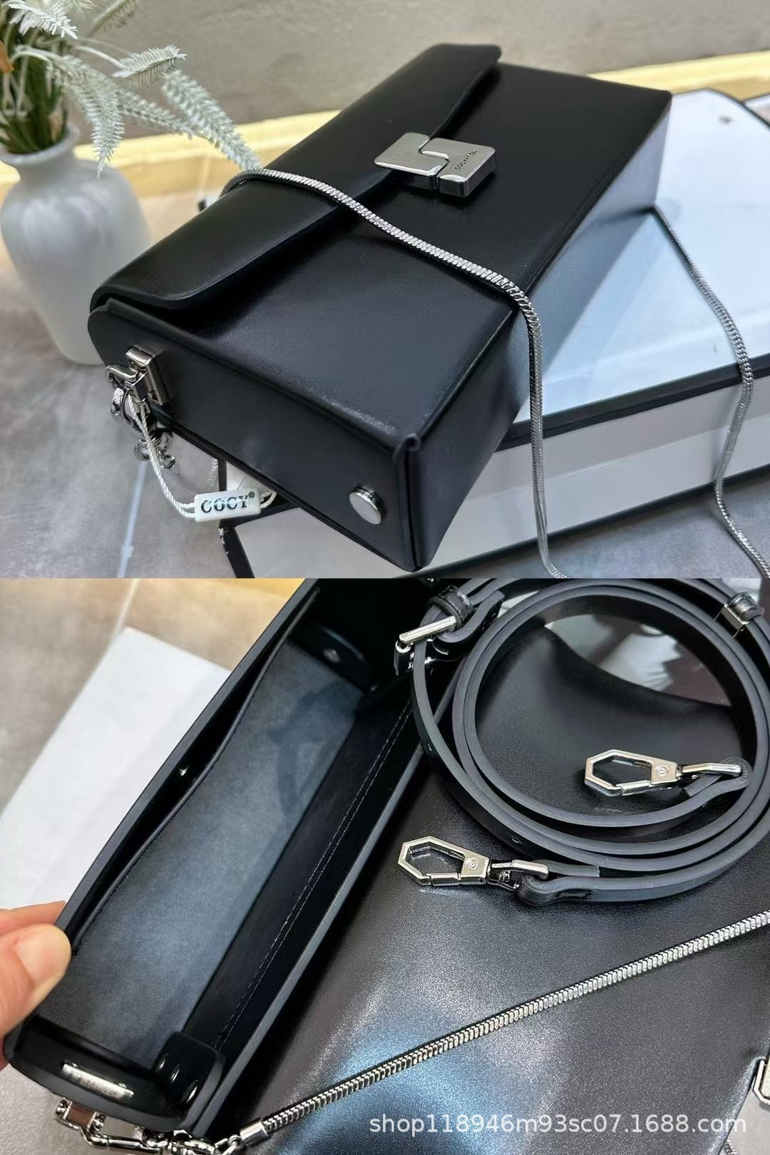 Vintage High-End Genuine Leather Women's Bag Exquisite Small Capacity Clutch Metal Chain Shoulder Crossbody Bag Fashionable Versatile