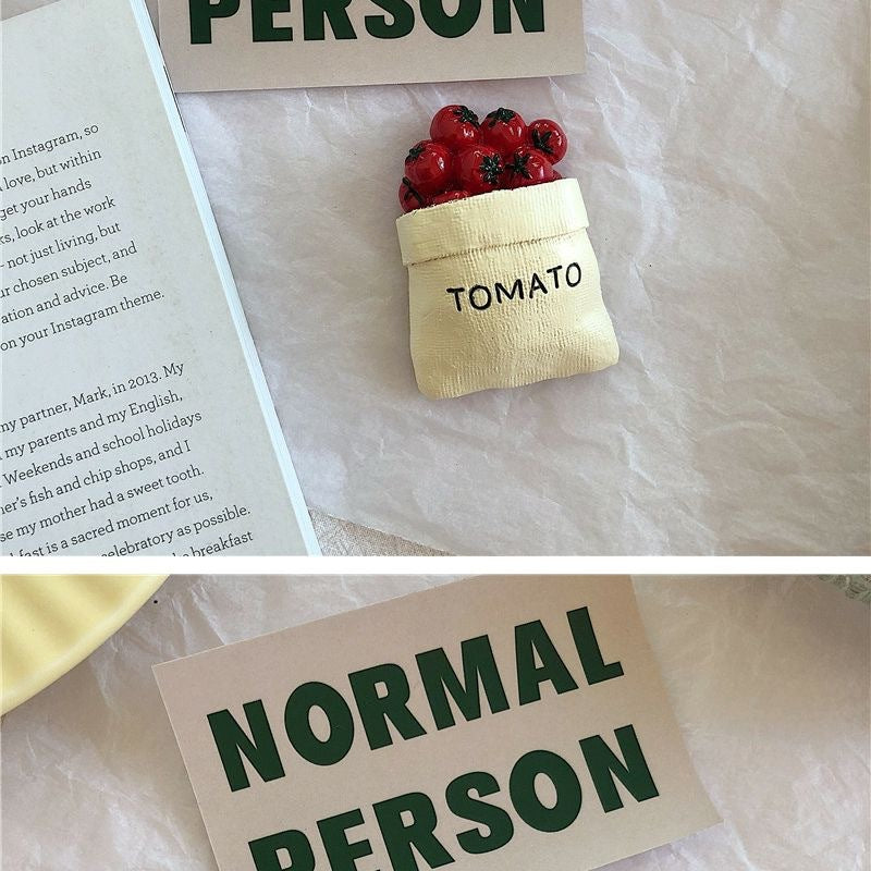 *Beautiful Little Aunt* Refrigerator Magnet 3D Creative Magnetic Sticker Simulation Food Bread Message Sticker Magnetic