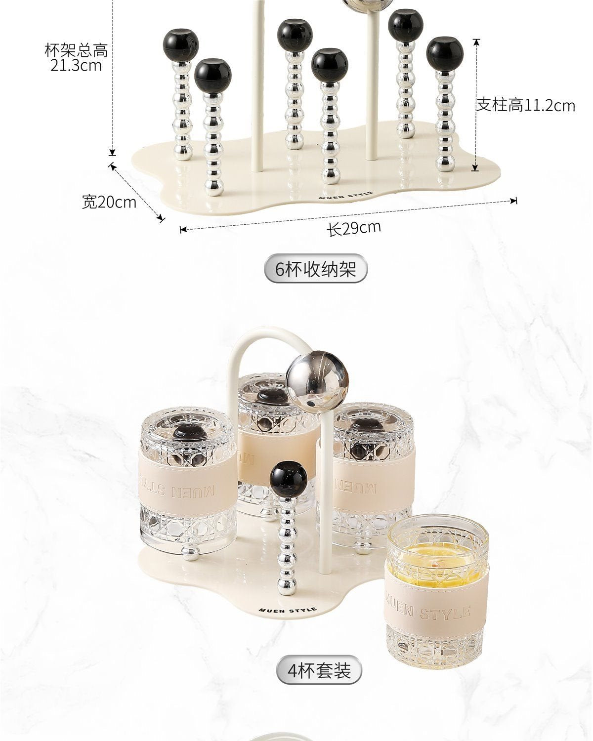 New Cup Set for Home Living Room Tea Cups Cream Style Housewarming Cups High-End Feel