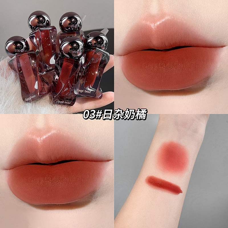 Gege Bear Soft Light Mousse Lip Mud Velvet Soft Mist Matte Autumn Winter Atmosphere Whitening Lip Gloss Cross-Border Beauty Makeup