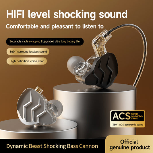 Cross-border new in-ear sports headphones with interchangeable cables, plug-in gaming style HIFI Dynamic Wired Earphones for Mobile Phones