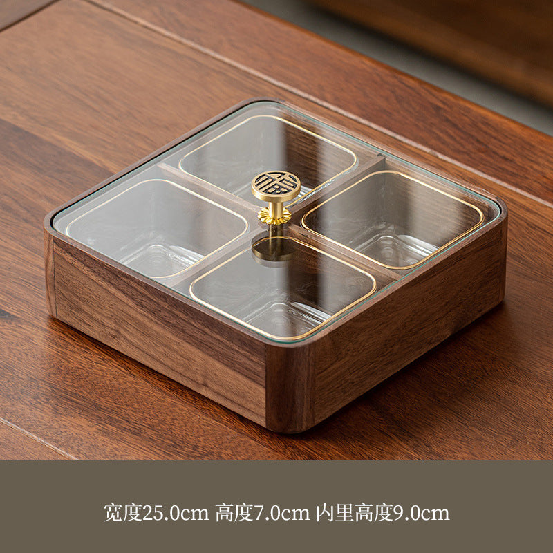 Walnut Ashtray for Home Living Room with Lid, Anti-Fly Ash, Stainless Steel Inner Liner, Creative Office Quality Ashtray