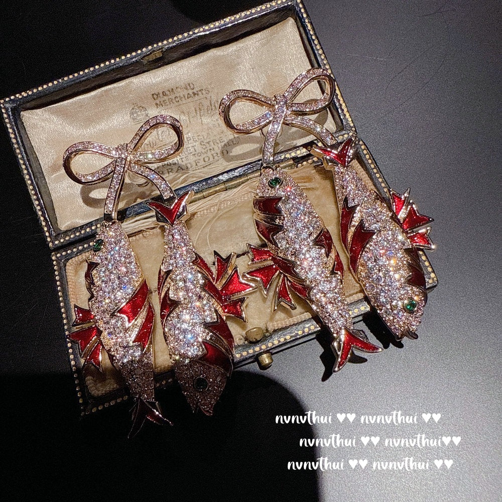 Sparkling Paphos Cloud Pattern Jellyfish Tassel Gemstone Earrings The Joy of a Rich Woman Egg-shaped Princess Pink Earrings