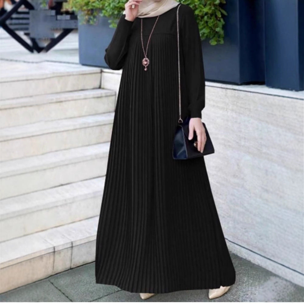 Muslim2025New Dress Women's Clothing Cross-Border Middle East Showstopper Long Dress Elegant and Fashionable