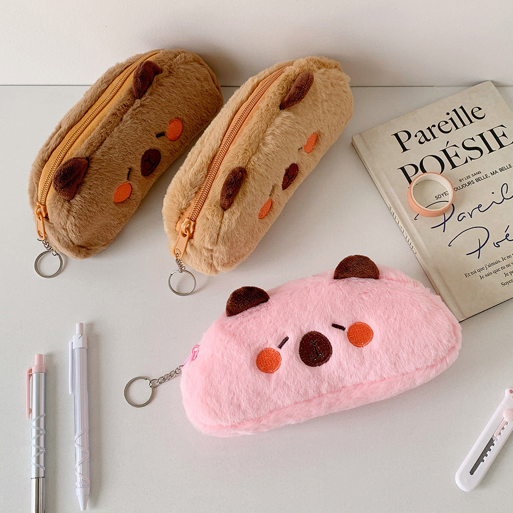 Back-to-School Season Cartoon New Small Animal Shaped Plush Pencil Case Student Stationery Storage Bag Children's Gift Pencil Case http://detail.1688.com/offer/965587364353.html