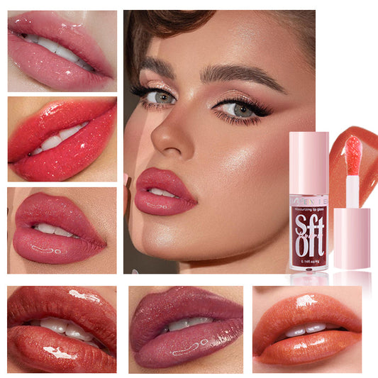 PNF Cross-border Moisturizing Lip Gloss Lip Oil Pearlescent Fine Flash European and American Water Light Lip Plumping Cream Lip Gloss Lip lacquer