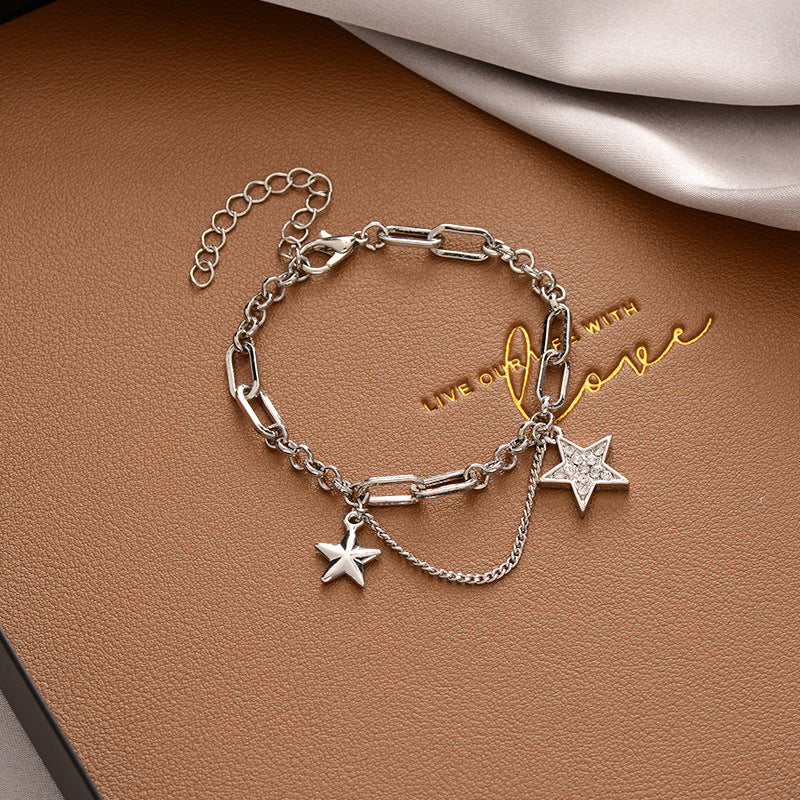 Korean Versatile Pearl Bracelet for Women ins Niche Style High-End Titanium Steel Bracelet Couple Bracelets Wholesale