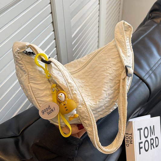 Cute and Versatile Niche Canvas Small Bag for Women2023New Women's Bag Korean Version Crossbody Bag Fashion Single Shoulder Dumpling Bag