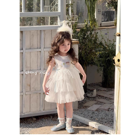 Sweet Little Girl Dress Summer Children's Clothing New Birthday Dress Children's Tulle Dress Princess Dress Girl Cake Dress