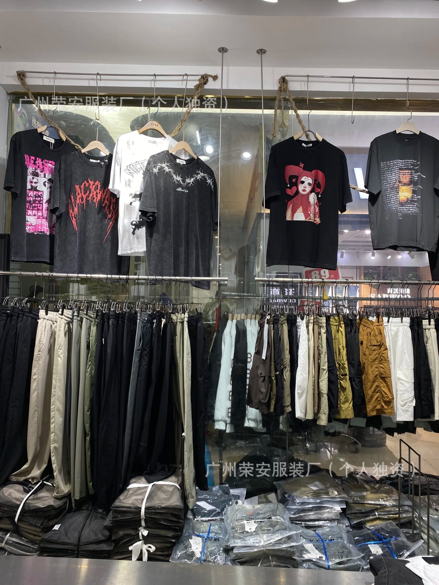 1688Street Stall Cheap Tops Casual Plus Size Men's Summer Short Sleeves T Men's loose round neck printed short sleeve shirt t T-shirt