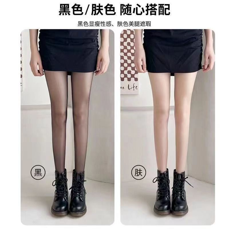 Women's Stockings Spring and Autumn Thin Anti-Snag Non-Slip Sexy0d Ultra-thin Black Silk Glossy Leg Artifact Black Pantyhose