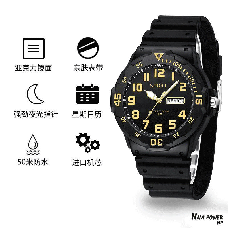 Luminous Anti-fall Children's Watch Sports Junior High School Student Trendy casual Teenage Boy Waterproof Elementary School Student