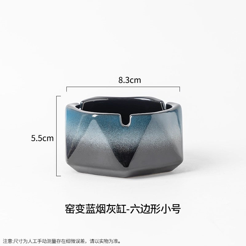 Large Ashtray Creative Personality Ceramic Ashtray Home Retro Chinese Style Living Room Light Luxury Office Trendy Ashtray