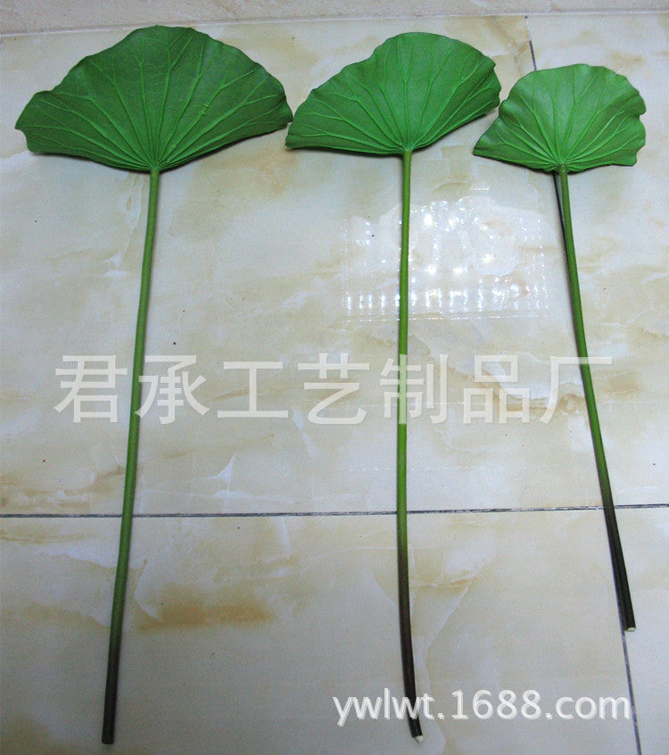 PU Lotus Leaf with Stem Artificial Lotus Leaf Lotus Bud Lotus Pod Chinese Countryside Style Buddhist Hall Decorative Flower Directly from Manufacturer