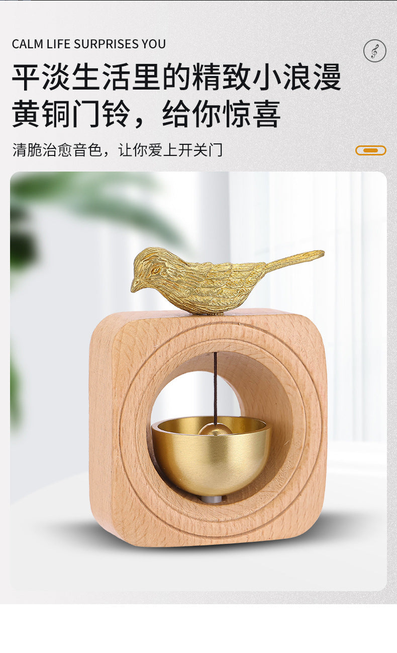 Brass Dopamine Wind Chime Creative Bedroom Hanging Decoration Entry Door Bell Meditation Summer Breeze Hanging Ornament Door Decoration Bell