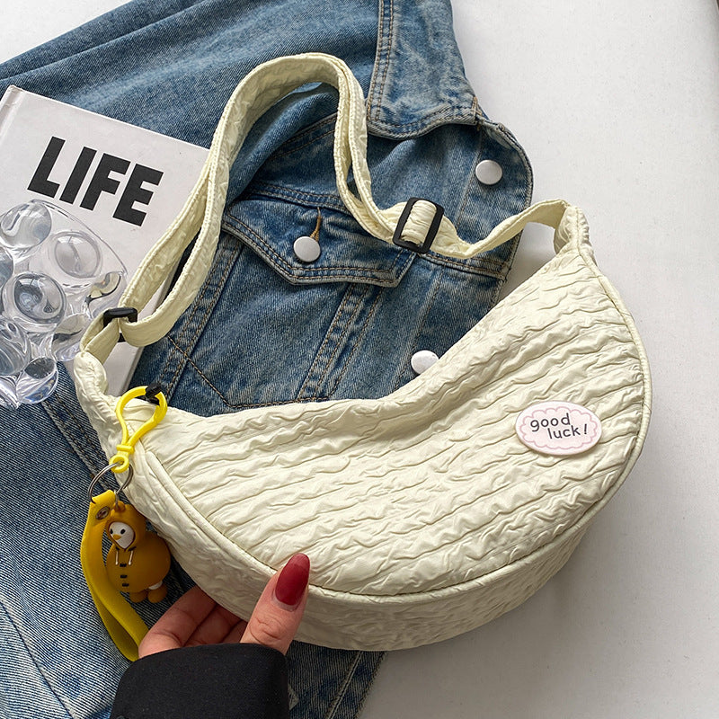 Cute and Versatile Niche Canvas Small Bag for Women2023New Women's Bag Korean Version Crossbody Bag Fashion Single Shoulder Dumpling Bag