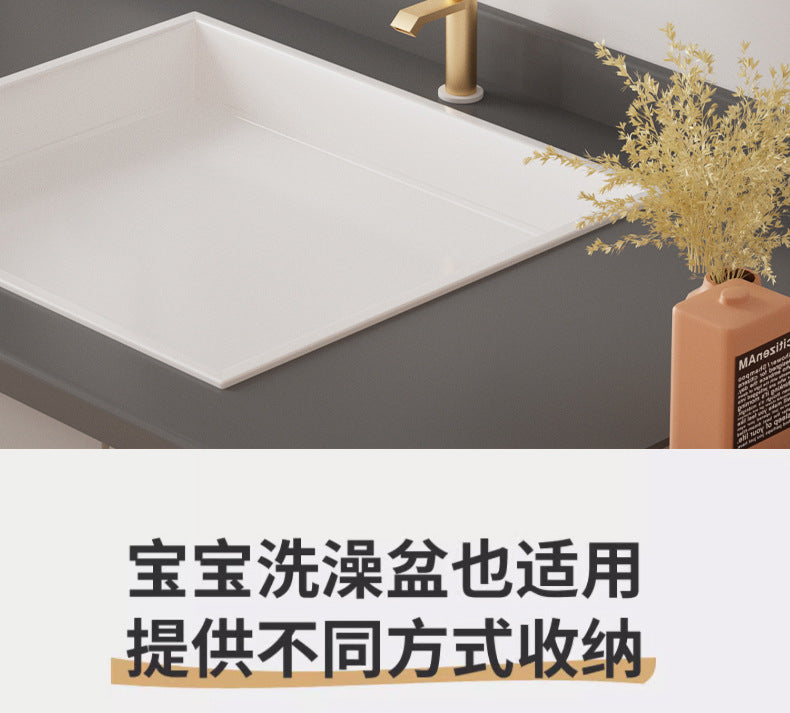 Washbasin Rack Hook No-Drill Kitchen Wall-Mounted Storage Rack Home Bathroom Wall-Mounted Basin Organizer Shelf