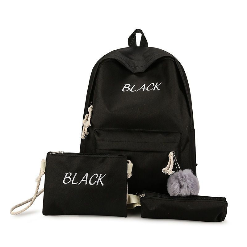 Three-piece Backpack Set New Korean Version Fashionable Backpack for Primary and Secondary School Students Large Capacity Unisex Travel Bag http://detail.1688.com/offer/940937569372.html