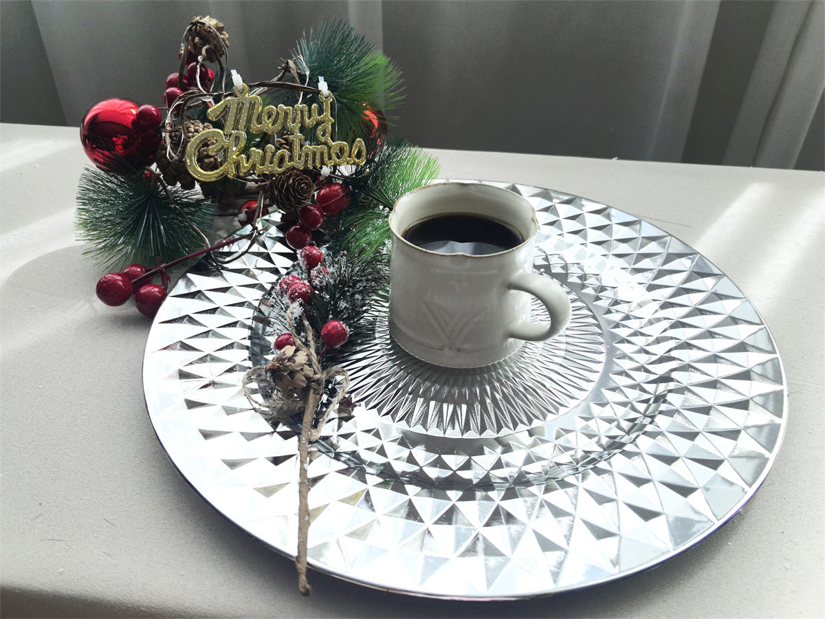 Foreign Trade charger plates Diamond-shaped Plate Western Restaurant Dinner Party Dining Tray Christmas Party Decoration Mat Tray