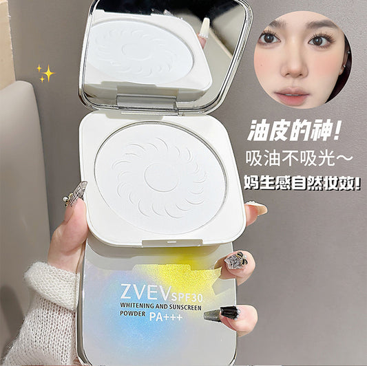 ZVEV Whitening Sunscreen Setting Powder Soft Focus Oil Control Blurring Loose Powder Concealer Brightening Skin Tone for Oily Skin Z172