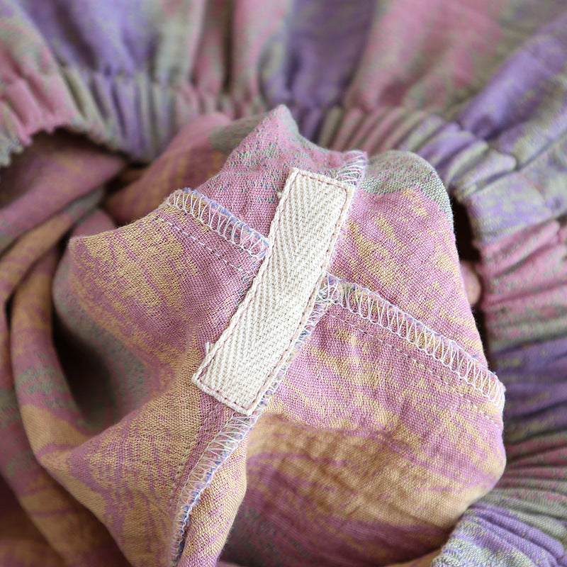 Yarn-Dyed Women's Thin Cotton Jacquard Feather Retro Chinese Style Spring Summer Homewear Loose Pajama Set Dropshipping