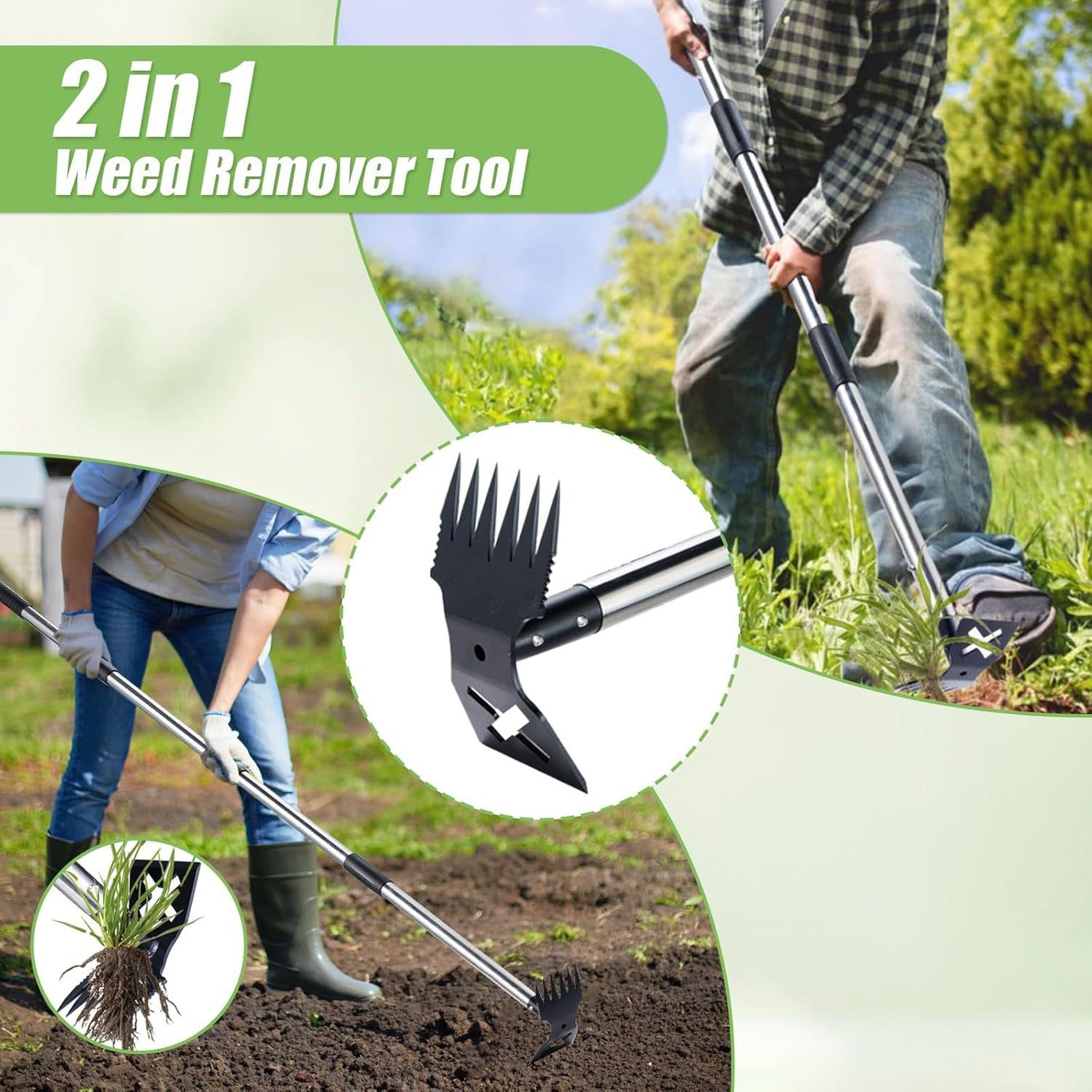 Multifunctional Hoe and Weeding Shovel Dual-purpose Tool Farmland Soil Loosening and Weeding Tool Garden Tools for Ditching and Raised Beds