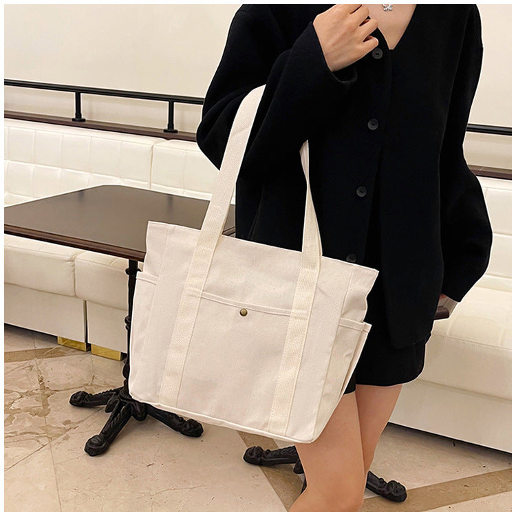 Large Capacity Tote Canvas Bag for Work and Going out Good-looking Commuter's All-Matching Art Student Book One Shoulder Bag Bag