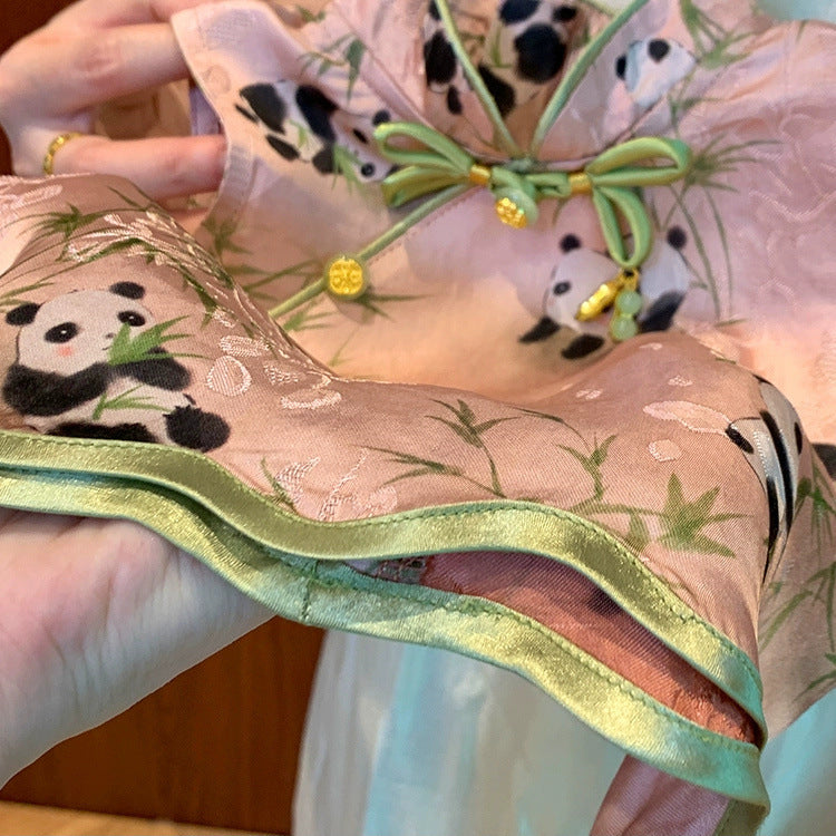 Sweet Little Girl Chinese Style Outfit Summer New One-Year-Old New Chinese Style Baby Girl Stylish Vest Pants Two-Piece Set